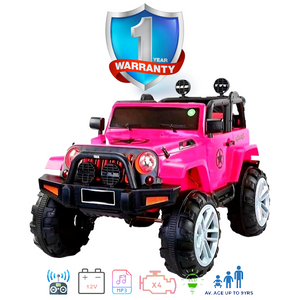 i-Glide™ Kids Electric Ride On Car Jeep Large 4X4 Pink