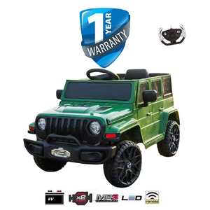 i-Glide™ Kids Electric Ride On Car Jeep Rubi M Green
