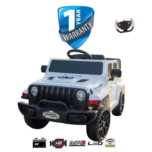 iGlide® Kids Electric Ride On Car Jeep Rubi M White – iGlide a