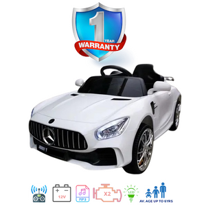 i-Glide™ Kids Electric Ride On Car Mercedes AMG GTR White