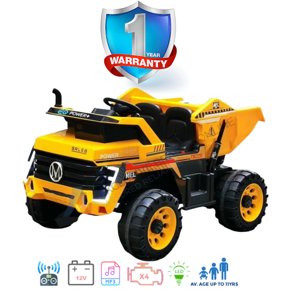 i-Glide™ Kids Electric Ride On Tipper Truck 4X4 Yellow