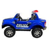 i-Glide™ Kids Electric Ride On Car Police Ford Bakkie White