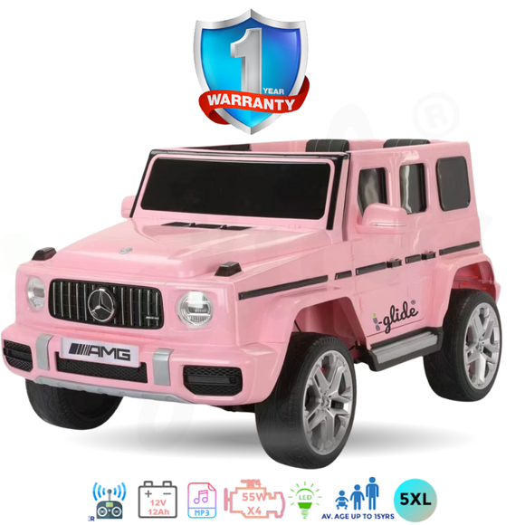 iGlide® Kids Electric Ride On Mercedes G Class AMG 5XL Limited Edition Pink