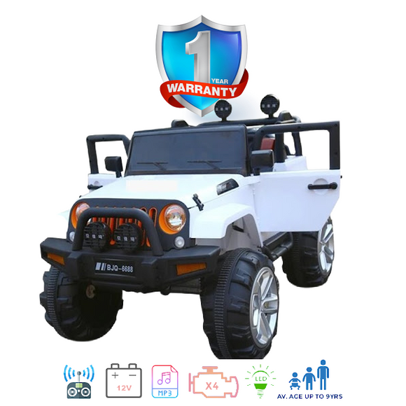 i-Glide™ Kids Electric Ride On Car Jeep Large 4X4 White