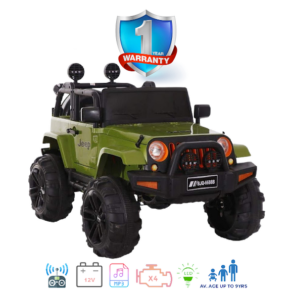 i-Glide™ Kids Electric Ride On Car Jeep Large 4X4 Green