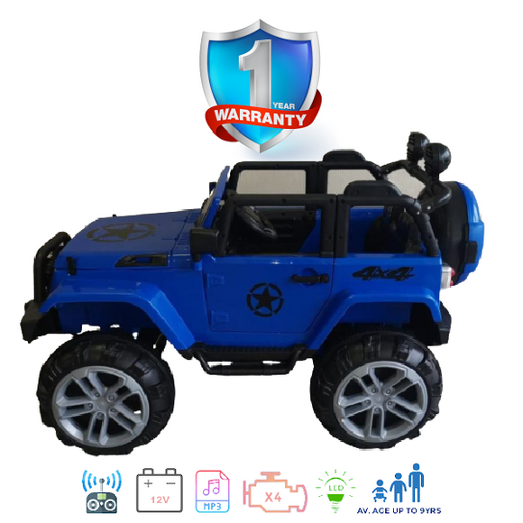 i-Glide™ Kids Electric Ride On Car Jeep Large 4X4 Blue