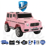 Kids_electrice_ride_on_g-Class_5XL_mercedes_self_driven_or_remote_controlled_Kids_battery_operated_car-white_iglide_AMG_kids_battery_operated_sit_in_car_children_interior_doors_open_and_close_from_front_pink