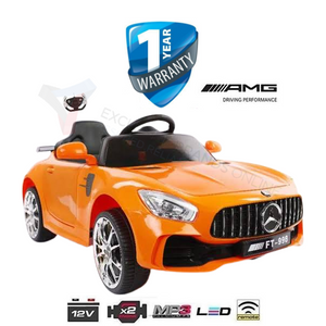 i-Glide™ Kids Electric Ride On Car Mercedes AMG GTR Orange