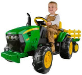 Kids Electric Ride On Peg Perego John Deere Ground Force & Trailer L