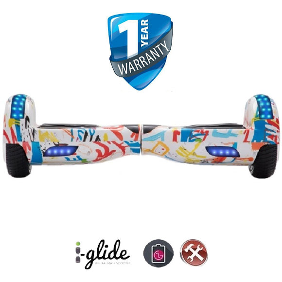 Hoverboard i-Glide™ V1 6.5” Bluetooth -White Graffiti