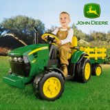 Kids Electric Ride On Peg Perego John Deere Ground Force & Trailer L