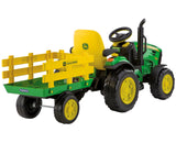 Kids Electric Ride On Peg Perego John Deere Ground Force & Trailer L