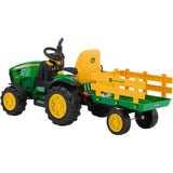 Kids Electric Ride On Peg Perego John Deere Ground Force & Trailer L